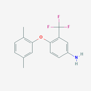 molecular formula C15H14F3NO B1345876 4-(2,5-二甲基苯氧基)-3-(三氟甲基)苯胺 CAS No. 946697-58-1