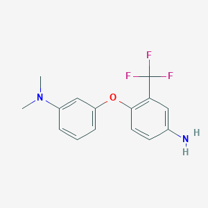 molecular formula C15H15F3N2O B1345877 N-{3-[4-氨基-2-(三氟甲基)苯氧基]苯基}-N,N-二甲胺 CAS No. 946697-64-9