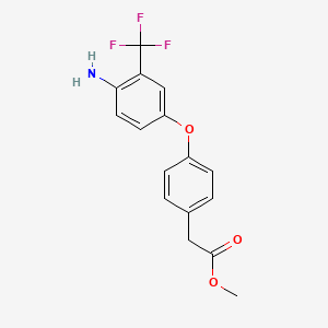 molecular formula C16H14F3NO3 B1345889 2-{4-[4-氨基-3-(三氟甲基)苯氧基]-苯基}乙酸甲酯 CAS No. 946784-78-7