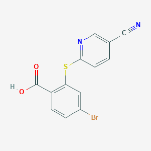 4-Bromo-2-[(5-cyanopyridin-2-yl)sulfanyl]benzoic acid