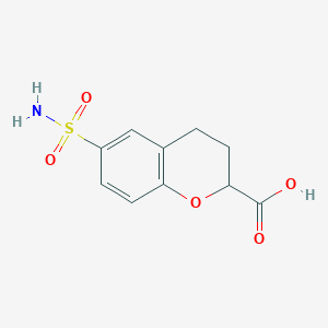 6-sulfamoyl-3,4-dihydro-2H-1-benzopyran-2-carboxylic acid