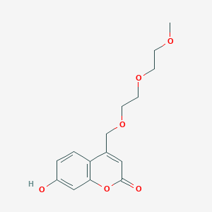 molecular formula C15H18O6 B134598 7-Hydroxy-4-[2-(2-methoxyethoxy)ethoxymethyl]chromen-2-one CAS No. 146773-39-9