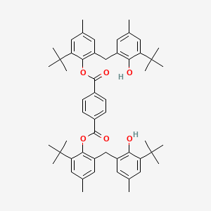 molecular formula C54H66O6 B1345990 1,4-Benzenedicarboxylic acid, bis(2-(1,1-dimethylethyl)-6-((3-(1,1-dimethylethyl)-2-hydroxy-5-methylphenyl)methyl)-4-methylphenyl) ester CAS No. 57569-40-1