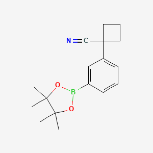 molecular formula C17H22BNO2 B13460082 1-(3-(4,4,5,5-Tetramethyl-1,3,2-dioxaborolan-2-yl)phenyl)cyclobutanecarbonitrile 