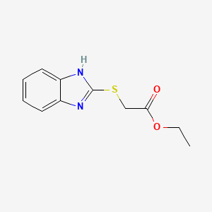 molecular formula C11H12N2O2S B1346027 Acetic acid, 2-benzimidazolylthio-, ethyl ester CAS No. 5429-62-9