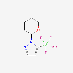 molecular formula C8H11BF3KN2O B13460684 potassium trifluoro[1-(oxan-2-yl)-1H-pyrazol-5-yl]boranuide 