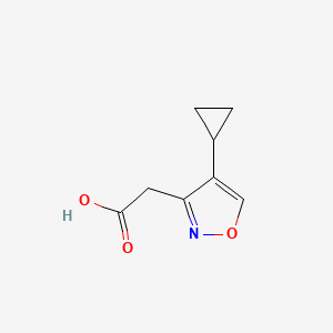 molecular formula C8H9NO3 B13460747 2-(4-Cyclopropyl-1,2-oxazol-3-yl)acetic acid 