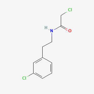 molecular formula C10H11Cl2NO B1346089 乙酰胺，2-氯-N-(间-氯苯乙基)- CAS No. 34162-15-7