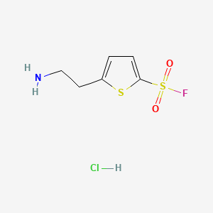 molecular formula C6H9ClFNO2S2 B13461023 5-(2-Aminoethyl)thiophene-2-sulfonyl fluoride hydrochloride 