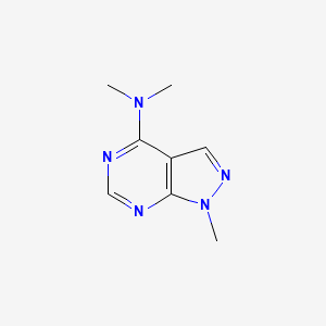 molecular formula C8H11N5 B1346134 1H-吡唑并[3,4-d]嘧啶-4-胺，N,N,1-三甲基- CAS No. 90085-12-4