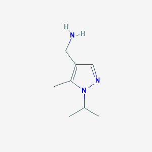 molecular formula C8H15N3 B13461587 [5-methyl-1-(propan-2-yl)-1H-pyrazol-4-yl]methanamine 