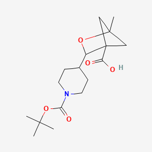 molecular formula C17H27NO5 B13461624 3-{1-[(Tert-butoxy)carbonyl]piperidin-4-yl}-1-methyl-2-oxabicyclo[2.1.1]hexane-4-carboxylic acid 