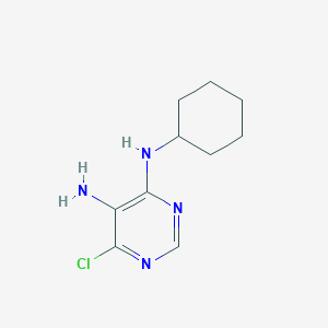 molecular formula C10H15ClN4 B1346236 6-Chloro-N~4~-cyclohexylpyrimidine-4,5-diamine CAS No. 5449-10-5