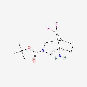 molecular formula C12H20F2N2O2 B13462448 Tert-butyl 1-amino-8,8-difluoro-3-azabicyclo[3.2.1]octane-3-carboxylate 