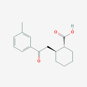 molecular formula C16H20O3 B1346293 trans-2-[2-(3-Methylphenyl)-2-oxoethyl]cyclohexane-1-carboxylic acid CAS No. 735274-71-2