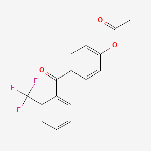 molecular formula C16H11F3O3 B1346297 4-Acetoxy-2'-trifluoromethylbenzophenone CAS No. 890099-32-8