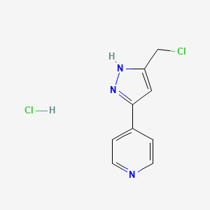 4-[3-(chloromethyl)-1H-pyrazol-5-yl]pyridine hydrochloride