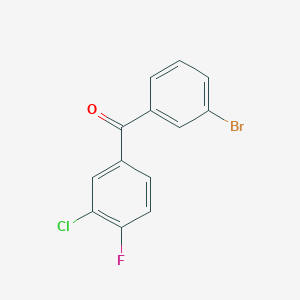 molecular formula C13H7BrClFO B1346304 3-溴-3'-氯-4'-氟二苯甲酮 CAS No. 951890-10-1