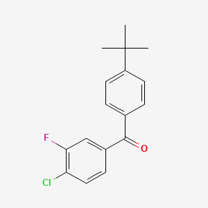 molecular formula C17H16ClFO B1346305 4-叔丁基-4'-氯-3'-氟苯甲酮 CAS No. 951890-74-7