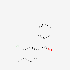 molecular formula C18H19ClO B1346306 4-叔丁基-3'-氯-4'-甲基苯甲酮 CAS No. 951890-98-5