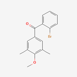 molecular formula C16H15BrO2 B1346308 2-溴-3',5'-二甲基-4'-甲氧基苯甲酮 CAS No. 951884-43-8