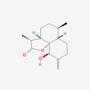 molecular formula C15H22O3 B134631 (3R,3aS,6R,6aS,10R,10aS)-10-羟基-3,6-二甲基-9-亚甲基-3a,4,5,6,6a,7,8,10-八氢-3H-苯并[h][1]苯并呋喃-2-酮 CAS No. 207446-89-7