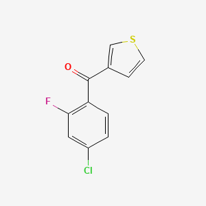 molecular formula C11H6ClFOS B1346320 3-(4-Chloro-2-fluorobenzoyl)thiophene CAS No. 898771-47-6