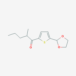molecular formula C13H18O3S B1346324 5-(1,3-二氧戊环-2-基)-2-噻吩基 1-甲基丁基酮 CAS No. 898772-90-2