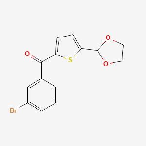 molecular formula C14H11BrO3S B1346325 2-(3-溴苯甲酰基)-5-(1,3-二氧戊环-2-基)噻吩 CAS No. 898778-04-6
