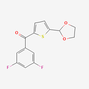 molecular formula C14H10F2O3S B1346331 2-(3,5-Difluorobenzoyl)-5-(1,3-dioxolan-2-YL)thiophene CAS No. 898778-84-2