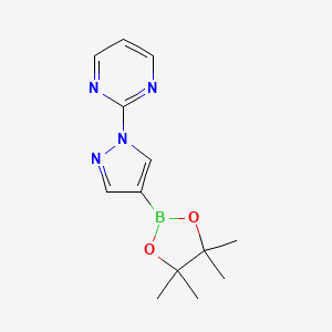 2-[4-(4,4,5,5-tetramethyl-1,3,2-dioxaborolan-2-yl)-1H-pyrazol-1-yl]pyrimidine