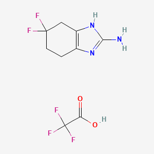 5,5-difluoro-4,5,6,7-tetrahydro-1H-1,3-benzodiazol-2-amine, trifluoroacetic acid