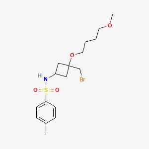 N-[3-(bromomethyl)-3-(4-methoxybutoxy)cyclobutyl]-4-methylbenzene-1-sulfonamide