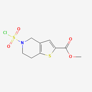 molecular formula C9H10ClNO4S2 B13463455 methyl 5-(chlorosulfonyl)-4H,5H,6H,7H-thieno[3,2-c]pyridine-2-carboxylate 