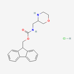 molecular formula C20H23ClN2O3 B13463512 (9H-fluoren-9-yl)methyl N-[(morpholin-3-yl)methyl]carbamate hydrochloride 