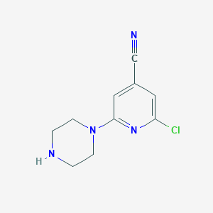 2-Chloro-6-(piperazin-1-yl)pyridine-4-carbonitrile