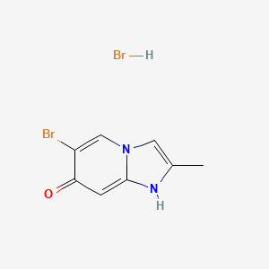 molecular formula C8H8Br2N2O B13463975 6-Bromo-2-methylimidazo[1,2-a]pyridin-7-ol hydrobromide 