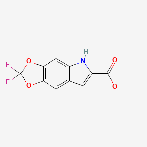 molecular formula C11H7F2NO4 B13464037 methyl 2,2-difluoro-2H,5H-[1,3]dioxolo[4,5-f]indole-6-carboxylate 