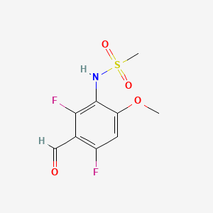 molecular formula C9H9F2NO4S B13464063 N-(2,4-difluoro-3-formyl-6-methoxyphenyl)methanesulfonamide 