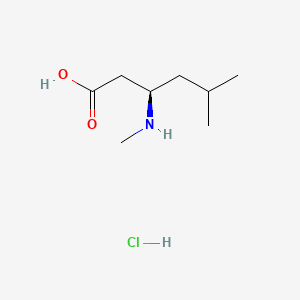 molecular formula C8H18ClNO2 B13464084 (3R)-5-methyl-3-(methylamino)hexanoic acid hydrochloride 