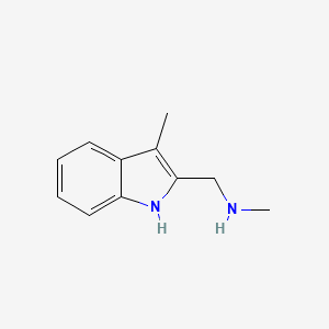 molecular formula C11H14N2 B1346409 N-甲基-1-(3-甲基-1H-吲哚-2-基)甲胺 CAS No. 894852-67-6