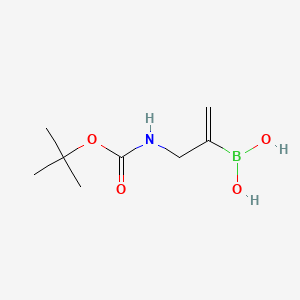 molecular formula C8H16BNO4 B13464101 (3-((tert-Butoxycarbonyl)amino)prop-1-en-2-yl)boronic acid 