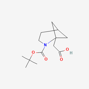 molecular formula C13H21NO4 B13464104 2-{2-[(Tert-butoxy)carbonyl]-2-azabicyclo[3.1.1]heptan-1-yl}acetic acid 