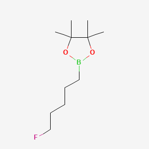 molecular formula C11H22BFO2 B13464116 2-(5-Fluoropentyl)-4,4,5,5-tetramethyl-1,3,2-dioxaborolane 