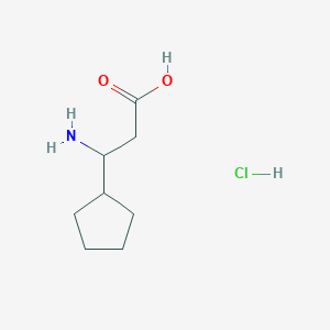 molecular formula C8H16ClNO2 B13464121 3-Amino-3-cyclopentylpropanoicacidhydrochloride 