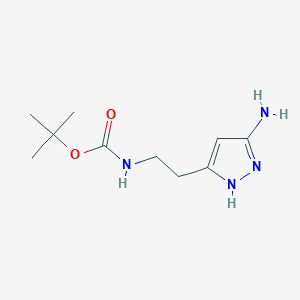 molecular formula C10H18N4O2 B13464135 tert-butyl N-[2-(5-amino-1H-pyrazol-3-yl)ethyl]carbamate 