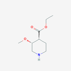 molecular formula C9H17NO3 B13464139 Rel-ethyl (3R,4R)-3-methoxypiperidine-4-carboxylate 