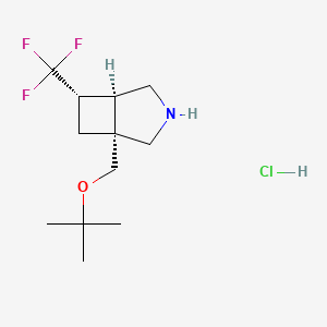 molecular formula C12H21ClF3NO B13464211 rac-(1R,5R,6S)-1-[(tert-butoxy)methyl]-6-(trifluoromethyl)-3-azabicyclo[3.2.0]heptane hydrochloride 