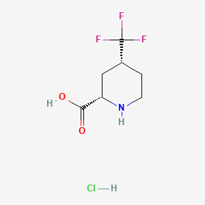 molecular formula C7H11ClF3NO2 B13464335 rac-(2R,4S)-4-(trifluoromethyl)piperidine-2-carboxylicacidhydrochloride 