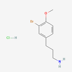 molecular formula C10H15BrClNO B13464375 3-(3-Bromo-4-methoxyphenyl)propan-1-amine hydrochloride 